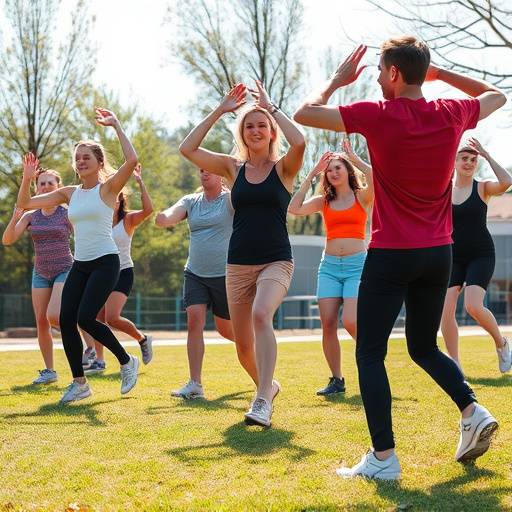 A diverse group of people exercising outdoors, highlighting the importance of physical activity in disease prevention.